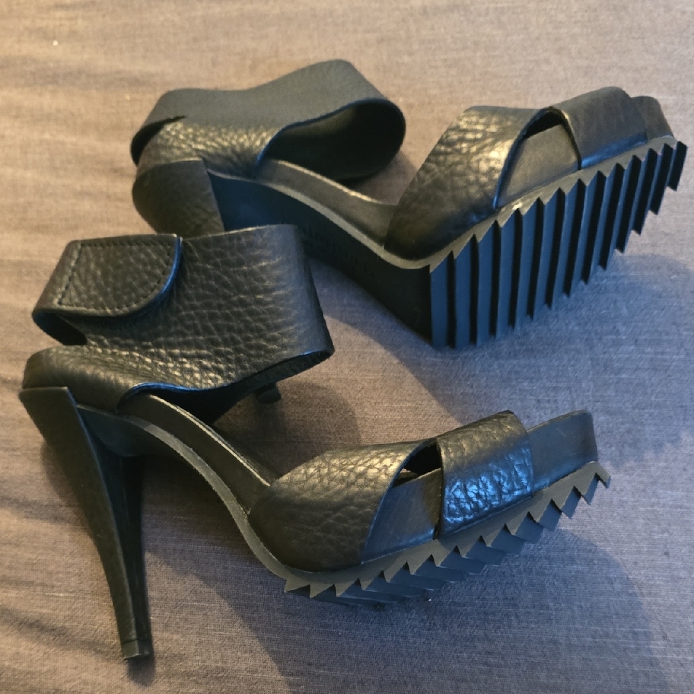 Pedro Garcia Black Stiletto Heels with Platform Sole